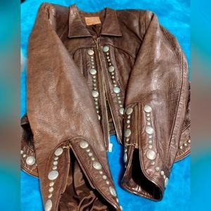 Double D ranch leather bolero jacket Sz xl